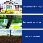 Two Heavy Duty 76 Inch Outdoor Metal Shepherd's Hooks Traditional Double Bird - Image 7