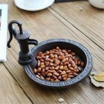 1pcs Rustic Style Cast Iron Vintage Water Pump Round Bird Feeder Outdoor Garden Balcony Decorative Water - Image 2