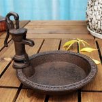 1pcs Rustic Style Cast Iron Vintage Water Pump Round Bird Feeder Outdoor Garden Balcony Decorative Water - Image 6