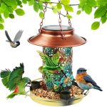 Solar Bird Feeder For Outdoors Hanging, Metal Wild Bird Feeder For Cardinals