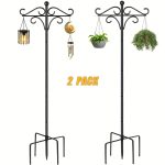 Two Heavy Duty 76 Inch Outdoor Metal Shepherd's Hooks Traditional Double Bird - Image 8