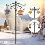 Two Heavy Duty 76 Inch Outdoor Metal Shepherd's Hooks Traditional Double Bird - Image 3