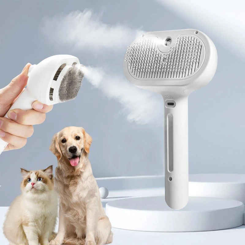 Pet Steam Massage Brush Safe Round Head Soft Teeth Spray Hair Removal Pet Steam Massage Brush Safe Round Head Soft Teeth Spray Hair Removal
